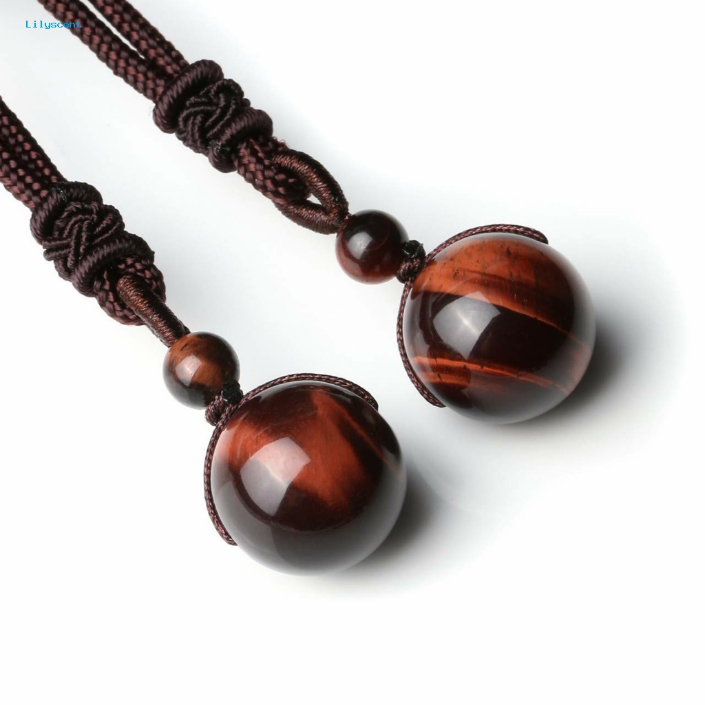 Lilyscent Bright Finish Rope Chain Aksesori Pakaian Batu Tiger Eye Keberuntungan Kalung Batu Alam