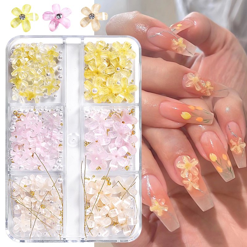 6kisi Bunga Serpihan Campuran Paku Sequin DIY Manicure Design Nails Decoration