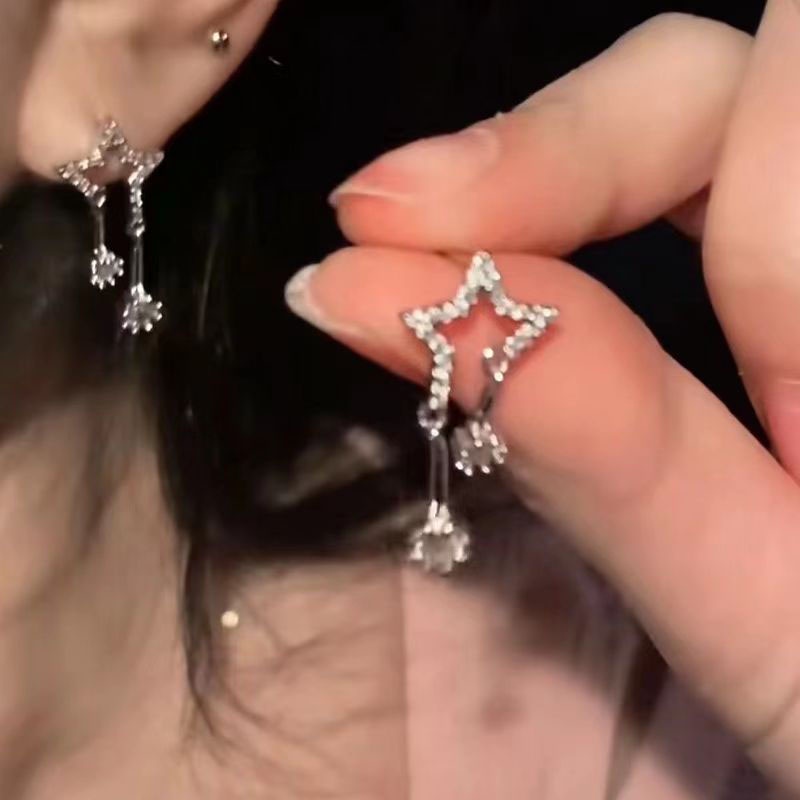 Anting Tusuk Geometris Fashion Alloy Kristal Kupu-Kupu Bintang Hati Untuk Wanita