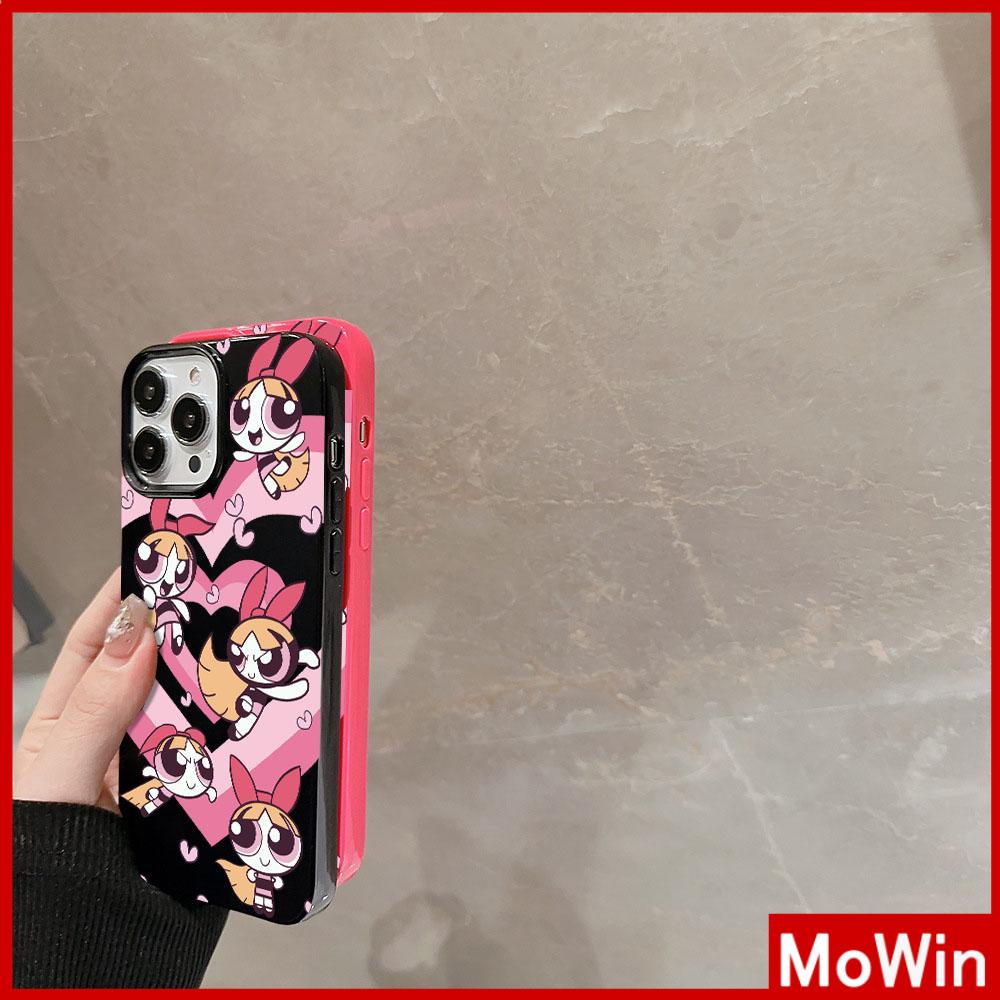 For iPhone 14 Pro Max iPhone Case Black Pink Glossy TPU Soft Case Shockproof Protection Camera Cute Cartoon Compatible with iPhone 13 Pro max 12 Pro Max 11 xr xs max 7Plus 8Plus