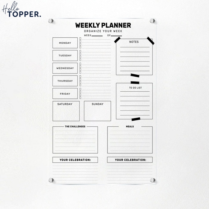 

TERLARIS Daily Planner Papan Jadwal Akrilik Wall Planner Schedule Board /BUKU TULIS SEKOLAH/BUKU