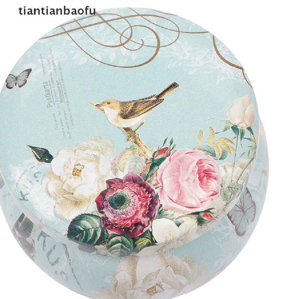 [tiantianbaofu] 1pc Candy Tin Box Bulat Kotak Hadiah Tea Pot Handmade Sabun Toples Kemasan Case Butik