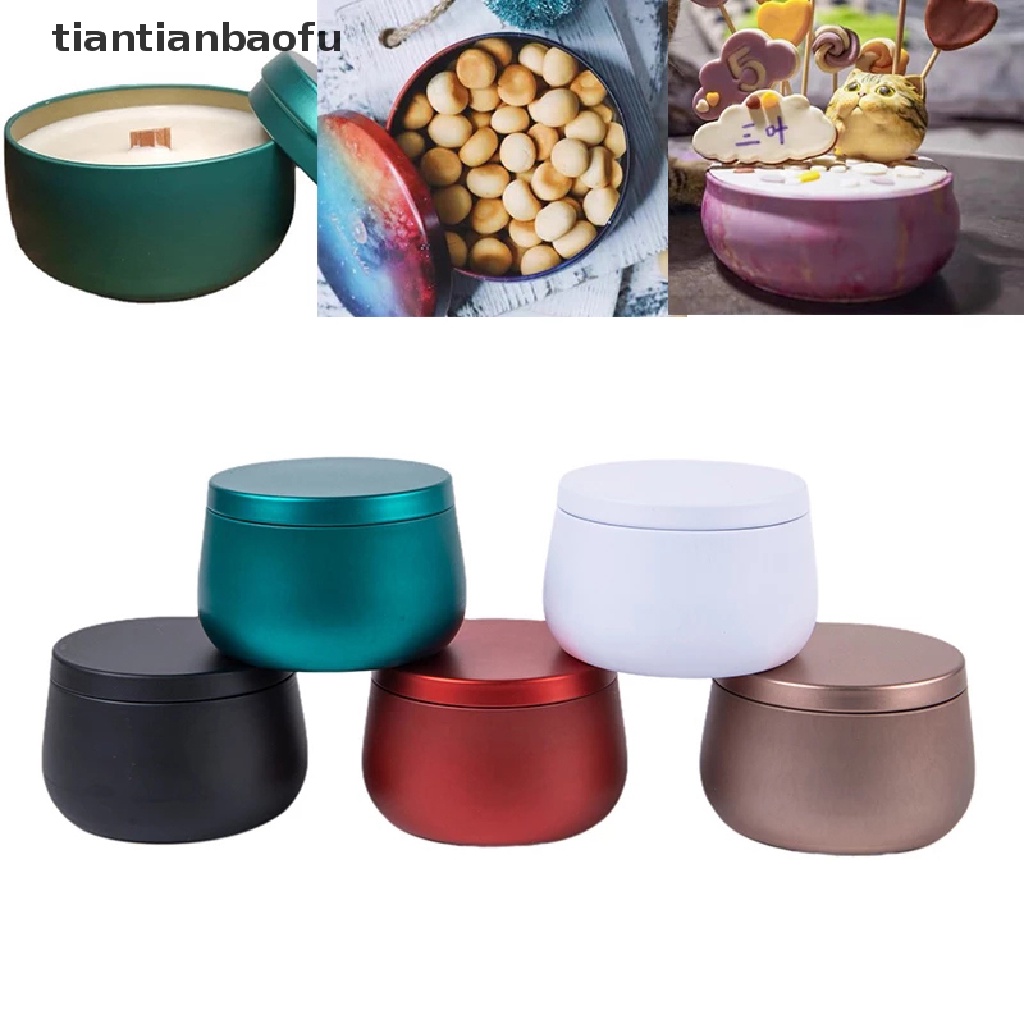 [tiantianbaofu] Kotak Wadah Toples Kaleng Bahan Metal Untuk Membuat Butik Kotak Permen DIY