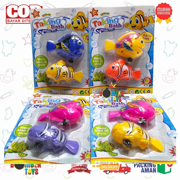 MAINAN MANDI ANAK BAYI PULL LINE TOYS KURA IKAN KATAK BAYI WATER BATH