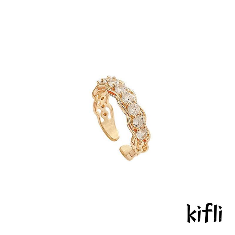 [KD] Cincin Berlian Canggih Cahaya Mewah Wanita Desain Fashion Pribadi Pembukaan Cincin Yang Dapat Disesuaikan
