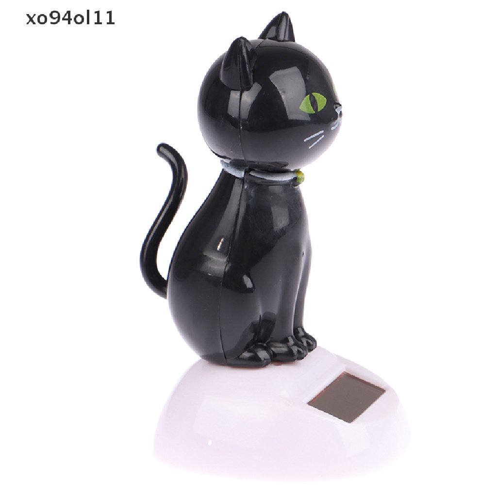 Xo Kucing Hitam Tenaga Surya Goyang Solar Powered Mainan Bobble Kepala Figure Dancing Mainan Hadiah OL