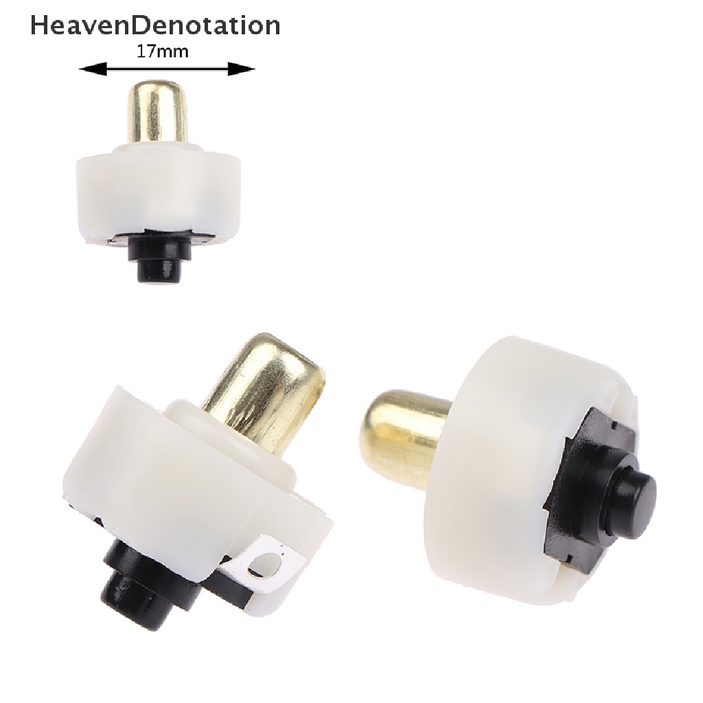 [HeavenDenotation] 2pcs 17mm Senter LED Push Button Switch ON/OFF Saklar Ekor Obor Listrik HDV