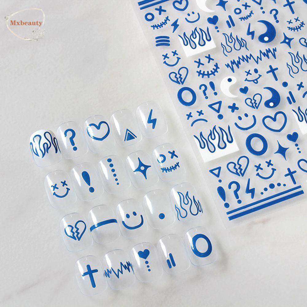 Mxbeauty Stiker Kuku Motif Kartun Kelinci / Anjing / Api / Smiley Multiwarna Untuk Aksesoris Nail Art / Manicure Diy