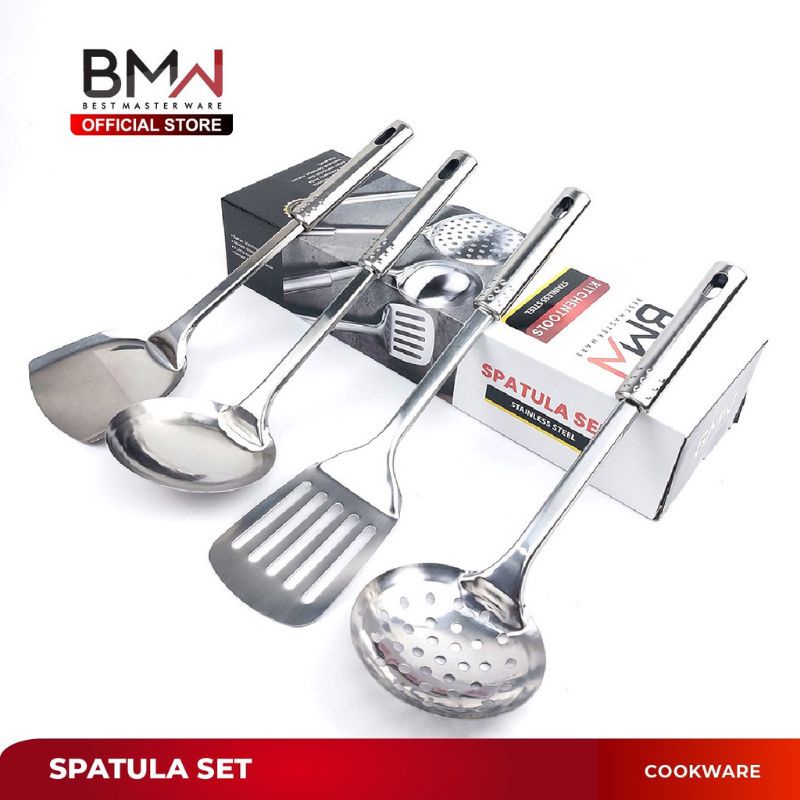 [BMW] Spatula stainless 4 pcs Spatula Elegant tahan panas Zharazu store