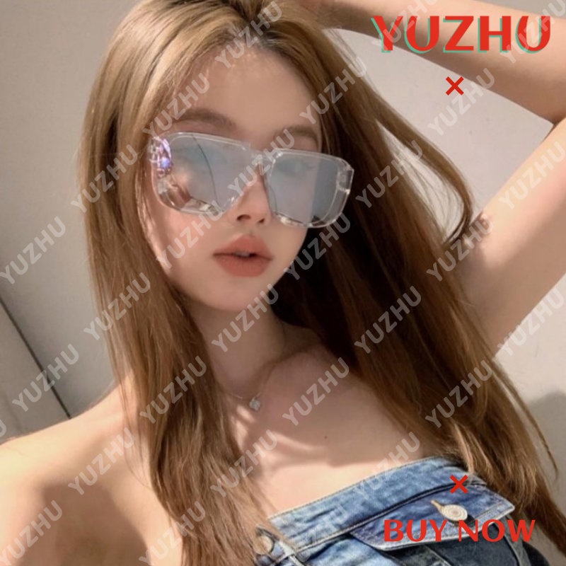 (YUZHU) Mode Barat Y2K Gadis Panas One Piece Kacamata Hitam Untuk Wanita Futuristik Fashion Windproof Sunglasses