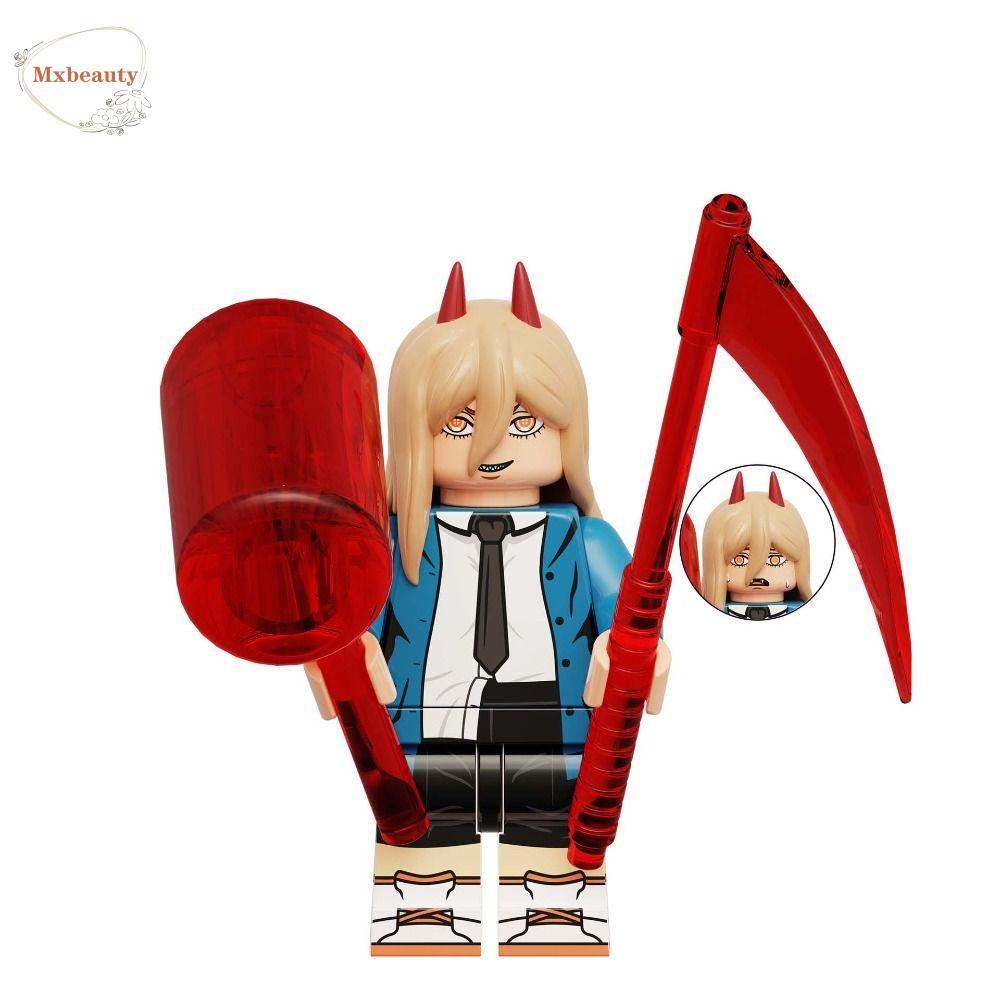 Mxbeauty Chainsaw Man Puzzle Blok Model Kecil Miniatur Dekorasi Rumah Merakit Model Koleksi Karakter Game Mainan Chainsaw Man Blocks Toy