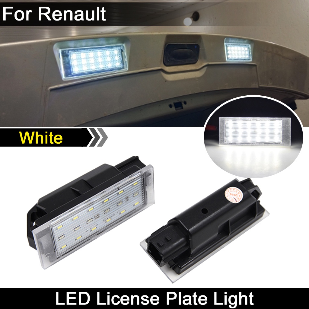 2pcs Lampu Plat Numbe Lisensi LED Putih Untuk Renault Vel Satis Clio Kadjar Kangoo Espace Laguna Megane Twingo Wind Traffic Master