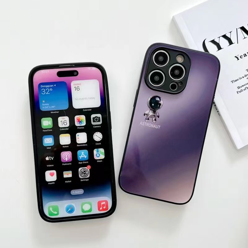 IPHONE Gradient Astro Glass Cover Untuk Iphone14 13 12 11 Pro X XS Max 14Plus XR Full Case Casing Glossy