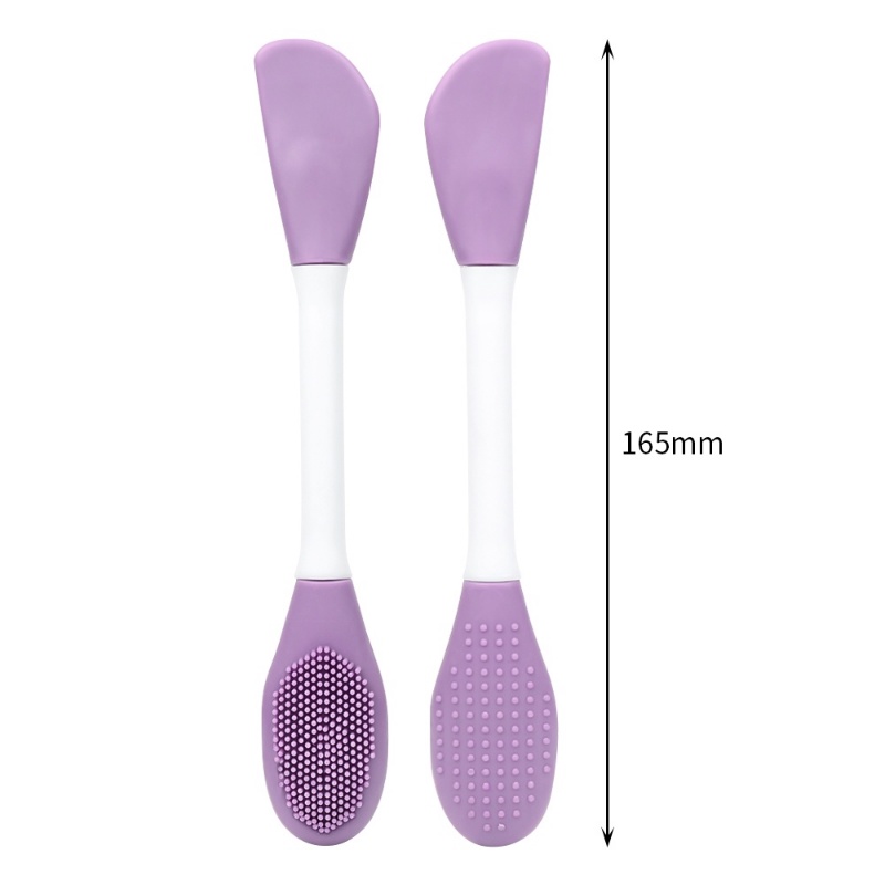 Women Double-headed Silicone Mask Brush/Sikat Pembersih Pori Wajah Portable/Mud Film Smudge type Mask Brush Alat Kecantikan