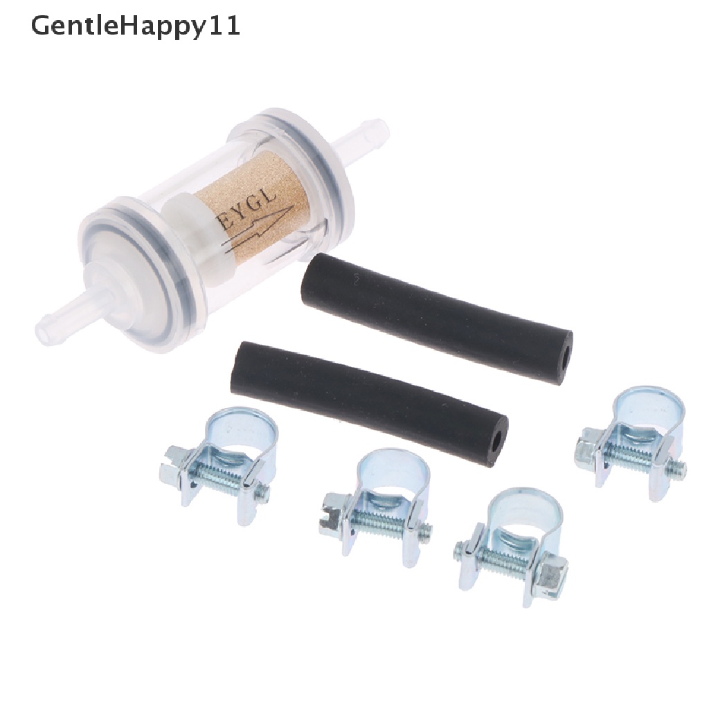 Gentlehappy 7pcs/Set Filter Bahan Bakar Solar Transparan Bongkar Pasang+Selang Bakar+Klip id