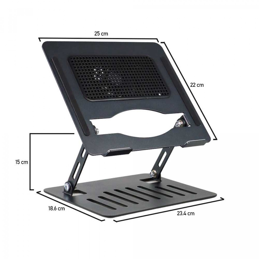 Dudukan Cooling Fan Tablet Stand Bracket Holder Aluminium 10-17.3 Inch