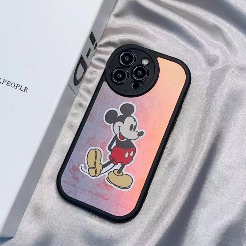 IPHONE Casing Pelindung Mickey Minnie Warna-Warni Untuk Iphone14 13 12 11 Pro X XS Max7 8 14 Plus Soft Case XR Full Cover Lensa Film Kartun Case