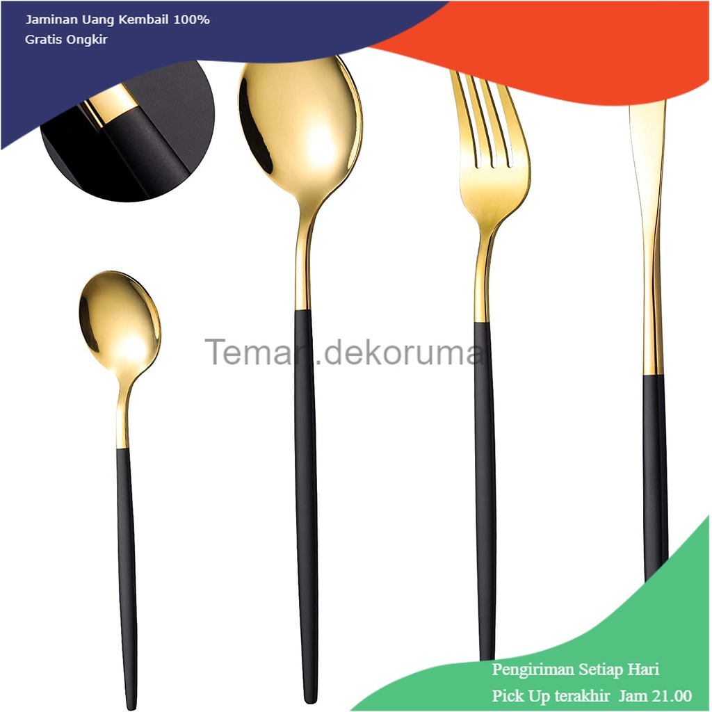 TD - RTG COPOTI Set Alat Makan Sendok Garpu Pisau Cutlery Western Style 24 PCS - C24