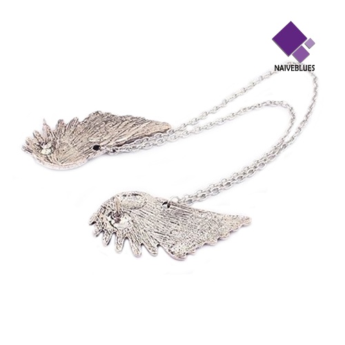 &lt; Naiveblues &gt; Retro Kerah Klip Punk Rantai Rumbai Blus Sayap Malaikat Tips Bros