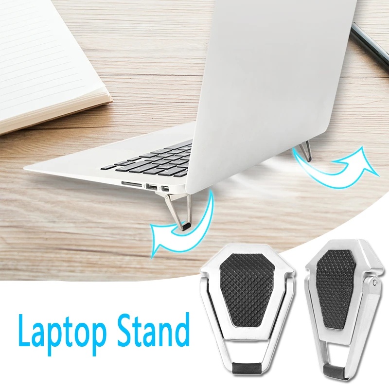 1 /2/4Pcs Adjustable Desktop Holder Pendingin Logam Plastik Mini Disipasi Panas Universal Tablet Dukungan Laptop Stand Base Notebook Lipat Anti-slip Stand Kaki Segitiga