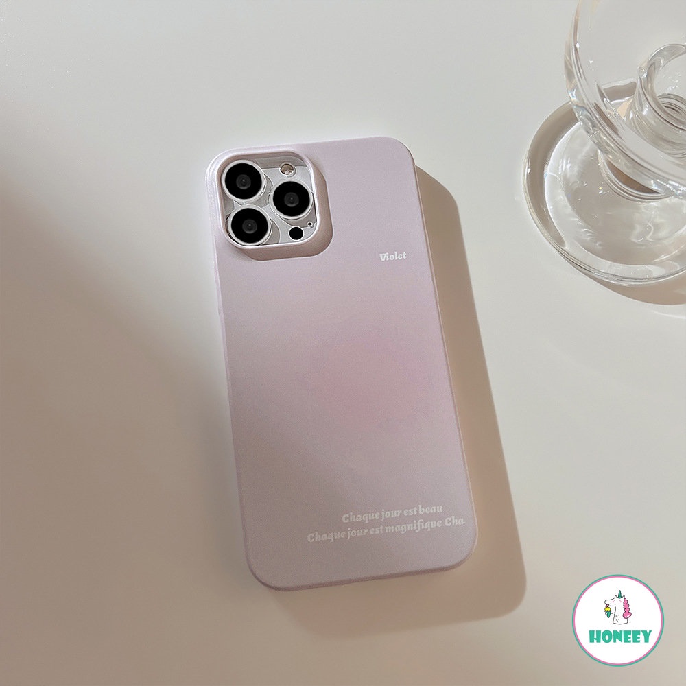 IPHONE Ins Korea Pink Ungu Halo Matte Casing Ponsel Untuk Iphone14 13 12 11 Pro XS Max8 7 Plus X SE XR Shockproof Soft Cover