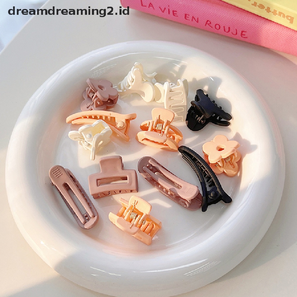 (dream) 10pcs Matte Plastik Mini Rambut Cakar Klip Bayi Insang Manis Kecil Jepit Rambut Hairgrips Barrettes Hiasan Kepala Aksesoris Fashion//