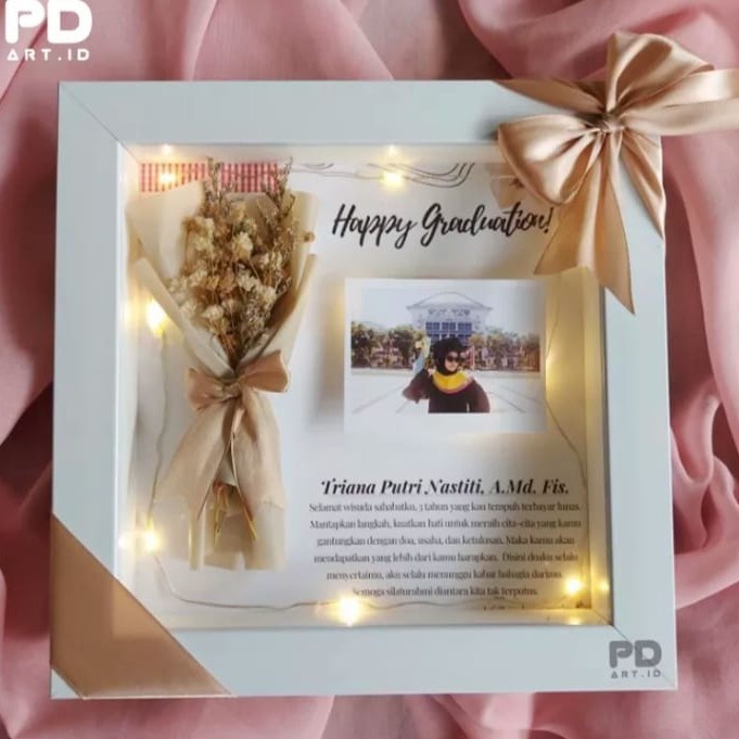 frame 3D 20x20 + lampu led - silver ukir