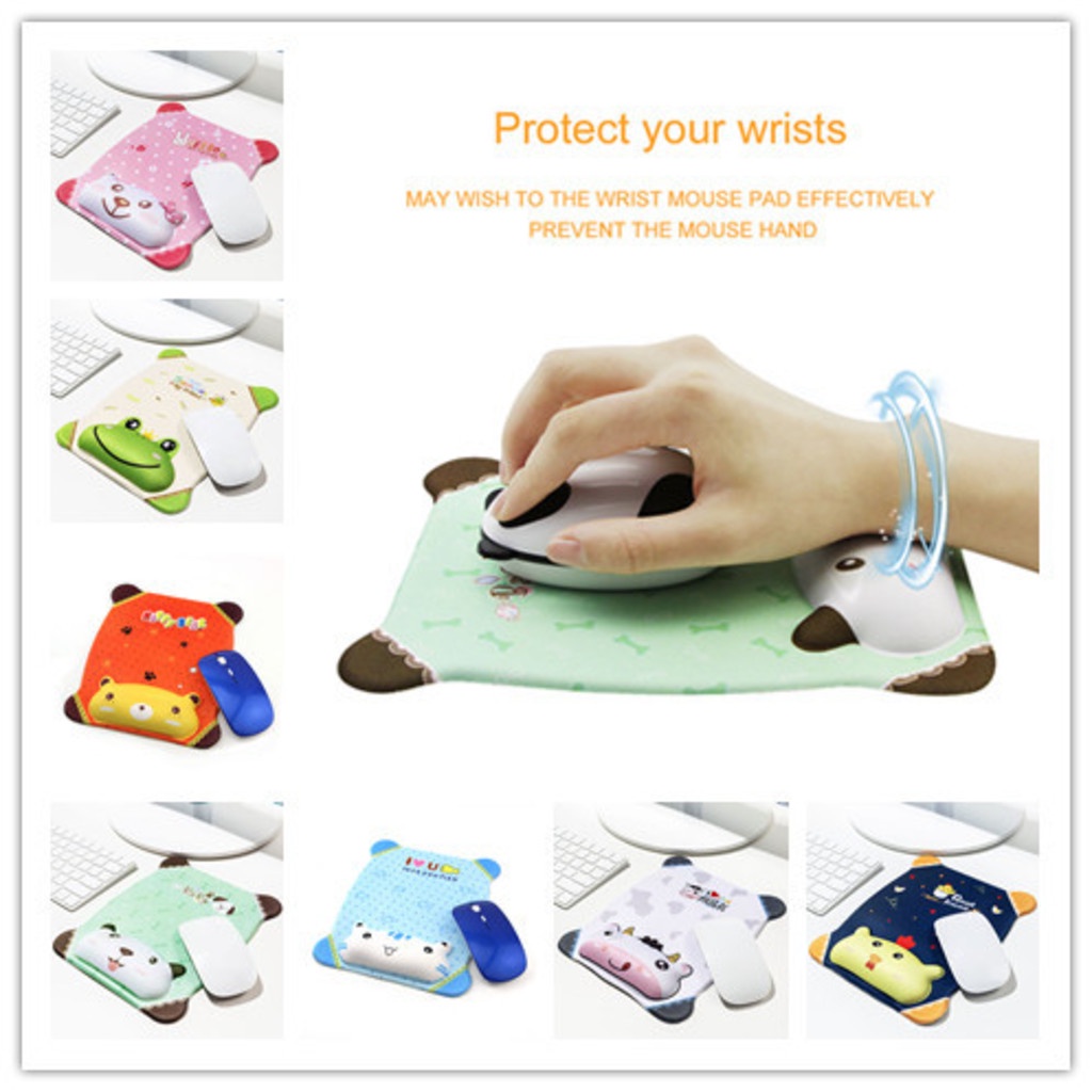 Lucu Kartun Silikon Gelang Mouse Pad Lembut Memory Foam Comfort Wrist Rest Support Mouse Mat