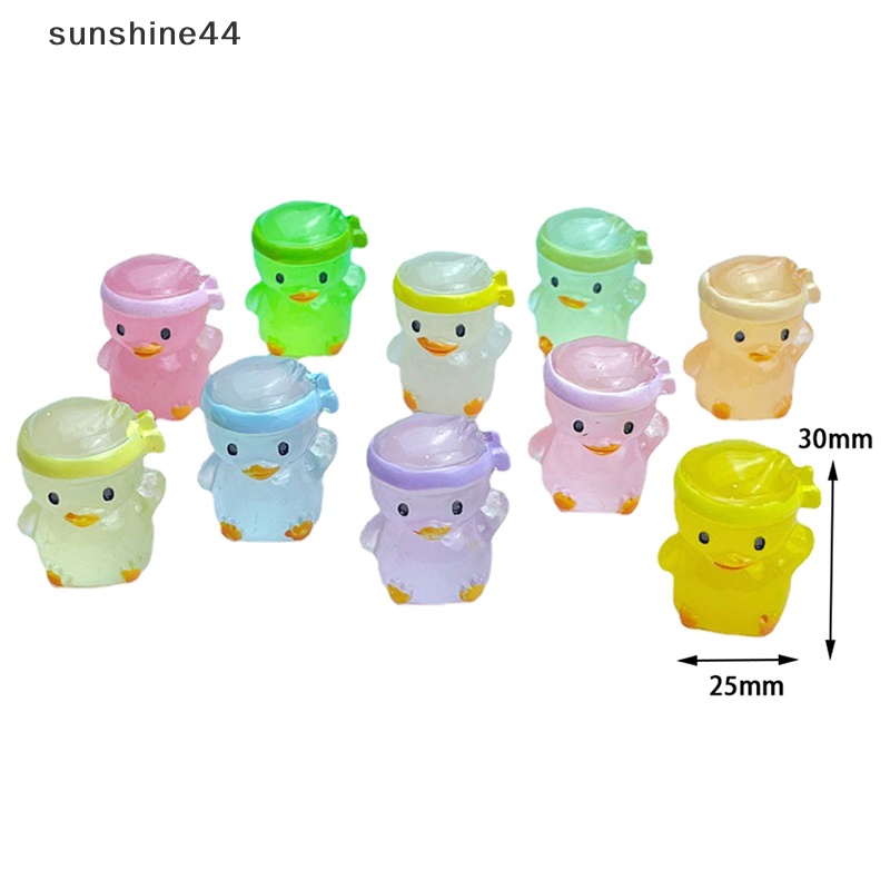 Sunshine 5pcs Bebek Resin Bercahaya Mini Glow in The Dark Miniatur Ornamen Bebek Kecil ID