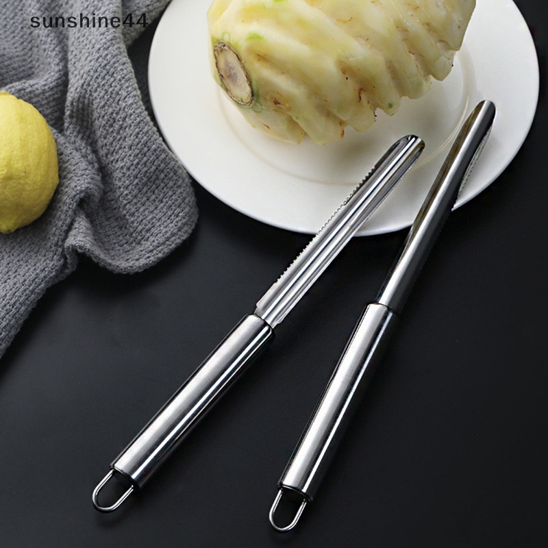 Sunshine Stainless Steel Pineapple Apple Pear Corer Pengupas Strip Panjang Tidak Licin ID