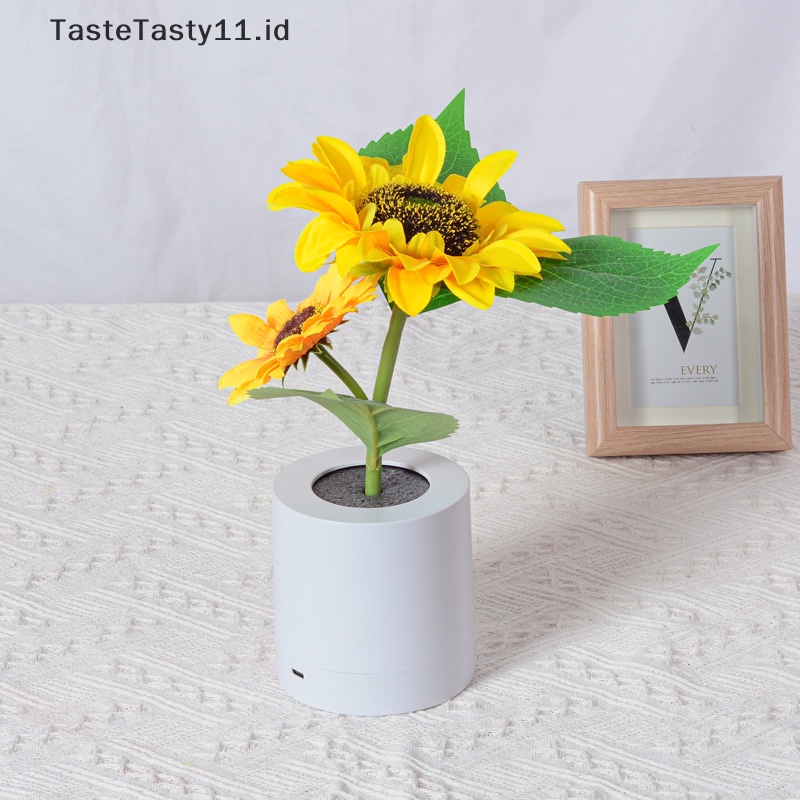 Tastetasty Sunflowers Lampu Meja LED Simulasi Bunga Lampu Malam USB Rechargeable.