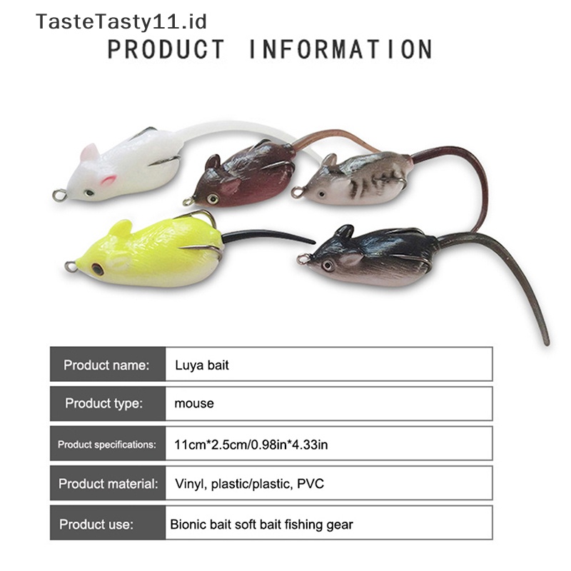 Tastetasty 1pcs Umpan Pancing Manusia Hidup Umpan Tikus Lembut Umpan Buatan Membuat 5.5cm 10g Untuk Snakehead Hooks Fishing Wobblers Bass 3D Mata Laut.