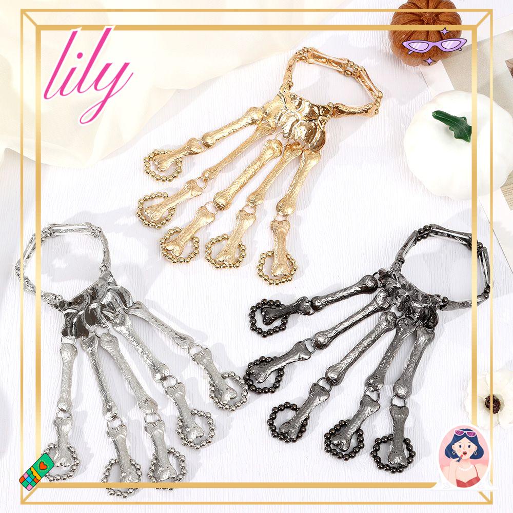 Lily Skull Finger Bracelet Fashion Bangles Club Malam Gotik