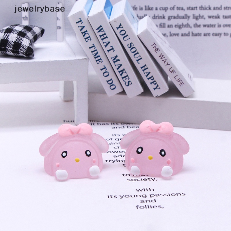 [jewelrybase] 5pcs Ornamen Tiga Dimensi DIY Lucu Untuk Butik bunnies Bercahaya