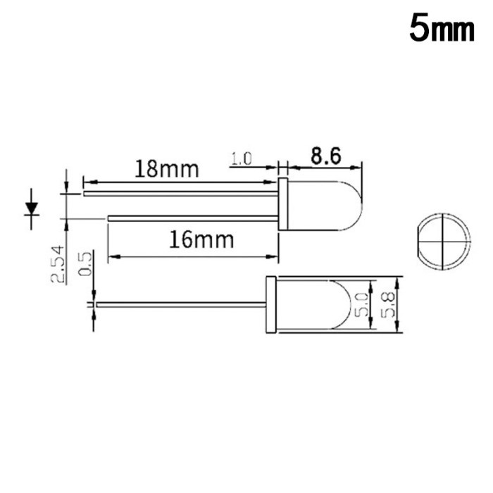 Isi 50 Pcs Lampu LED DIP 5mm 3mm Clear / Diffused Banyak Pilihan Warna