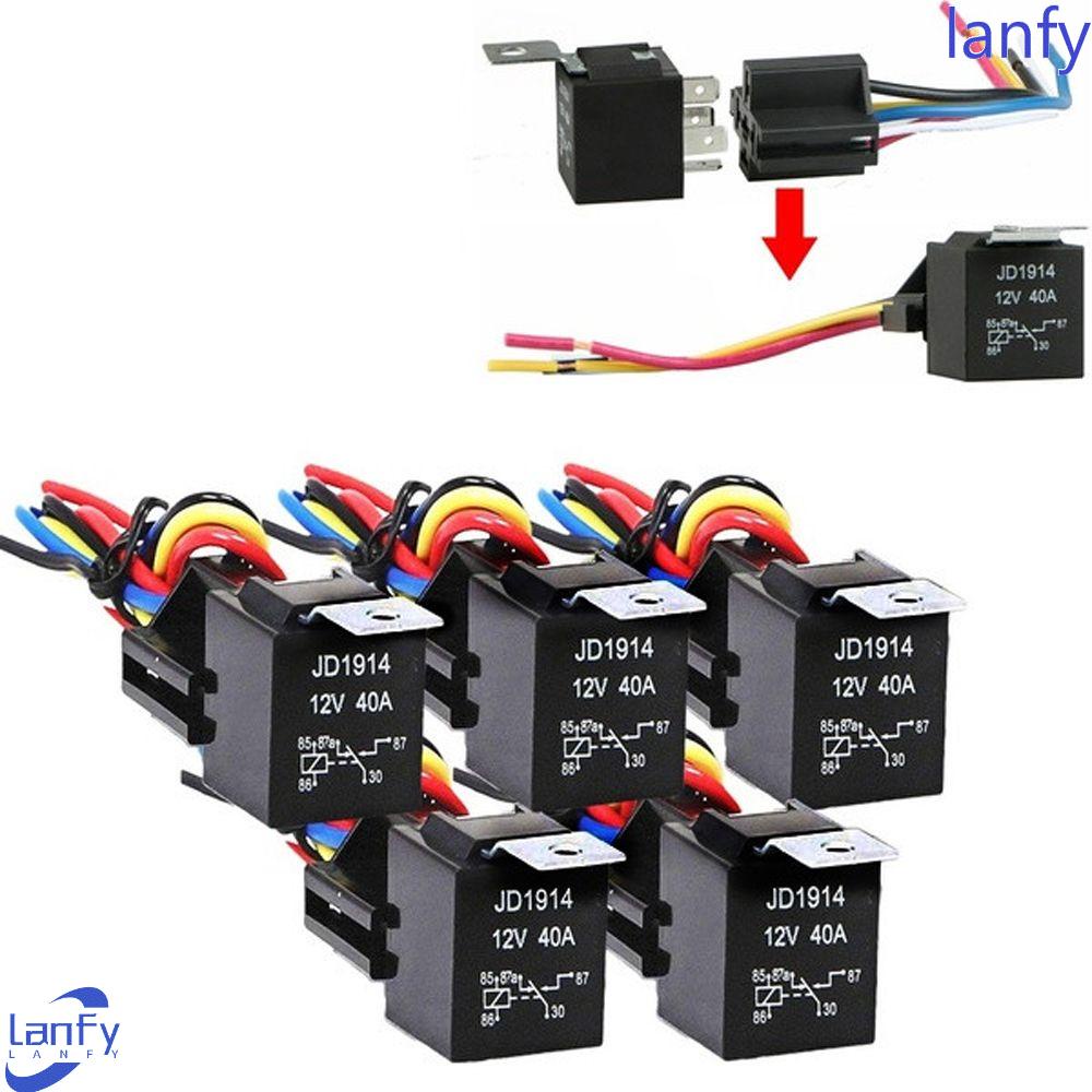 Lanfy Relay Otomotif NO/NC Kontak Changeover Anti Air 12V 5pin Suku Cadang Pengganti Otomatis