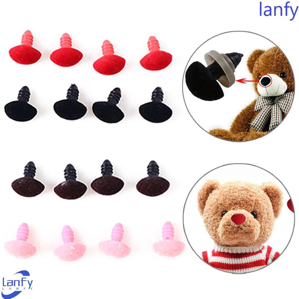 Lanfy Mainan Hidung Boneka Bentuk Segitiga Bahan Velvet Ukuran 12x14mm Warna Pink / Merah / Hitam / Coklat