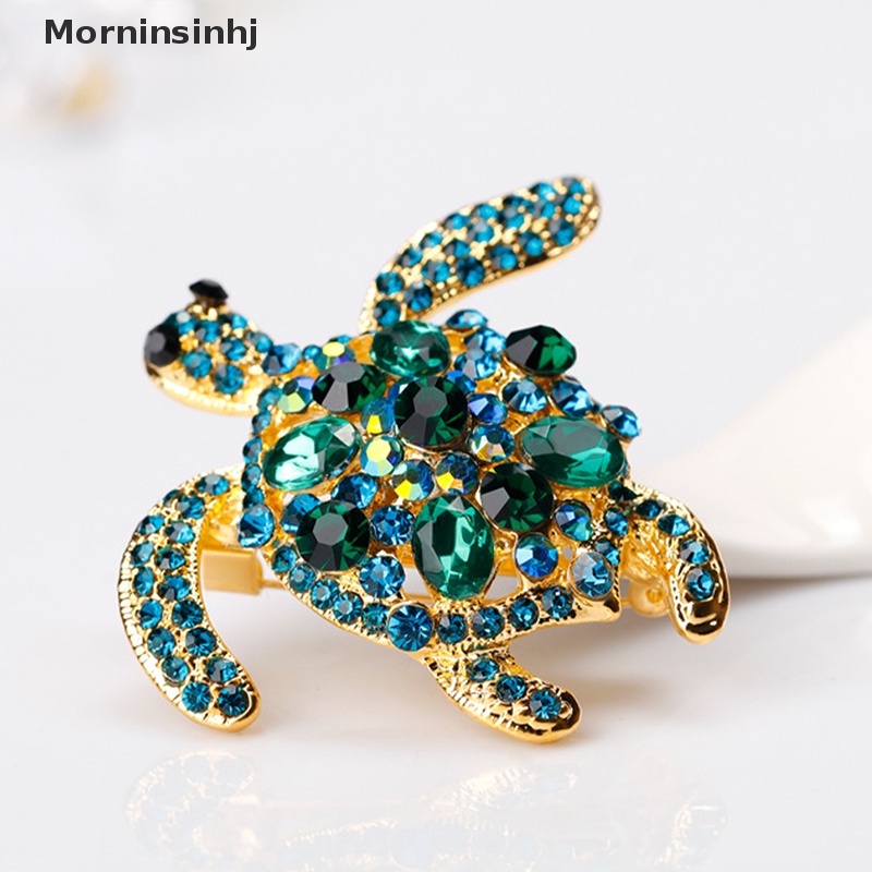 Mornin Hijau Berlian Imitasi Sea Turtle Animal Bros Pin Untuk Wanita Perhiasan Hadiah Lady Hadiah Elegan Payudara Pin Fashion Perhiasan id