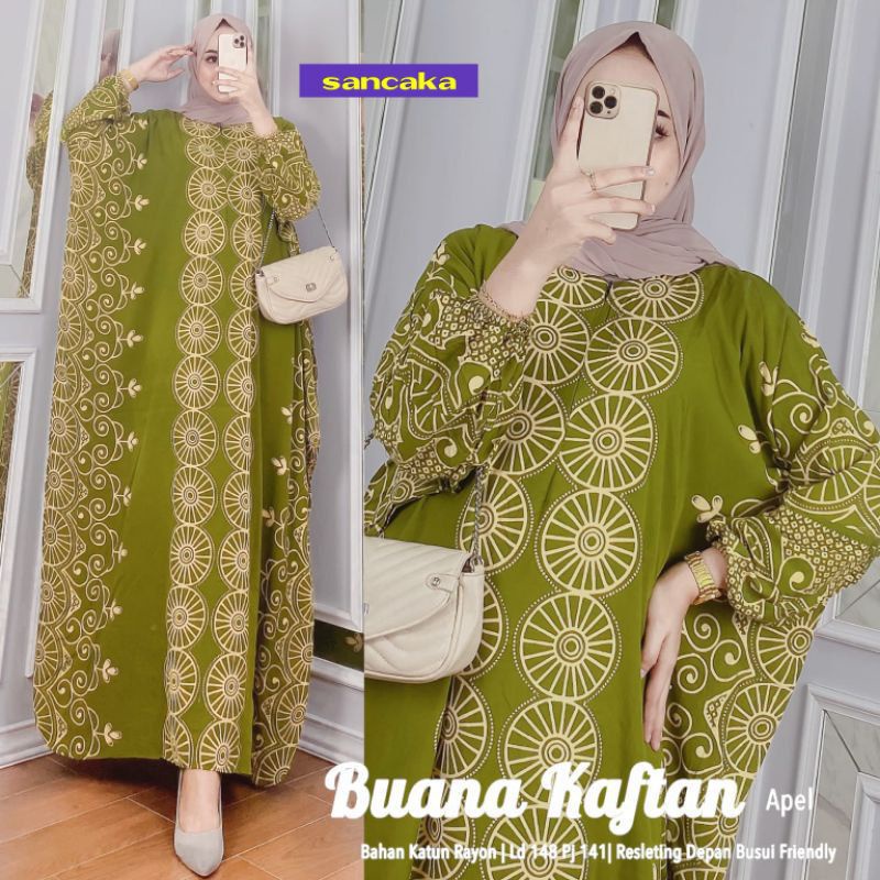 GROSIR | DASTER KAFTAN SARI | JUMBO LD.150 BUSUI BAHAN RAYON TEBAL ADEM BAYAR DIRUMAH