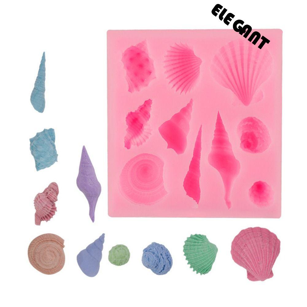 [Elegan] Alat Dekorasi Kue 1PC Hias Silikon Rumah Tangga Keong Bentuk Laut Cetakan Coklat Lembut