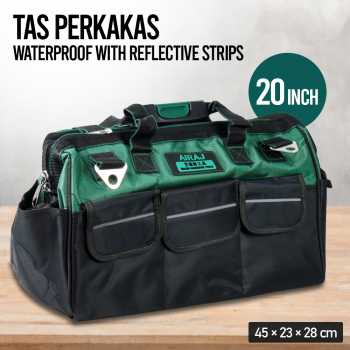 Tas Perkakas Storage Tool Bag Waterproof with Reflective Strips 18 inch - A03369 - Green