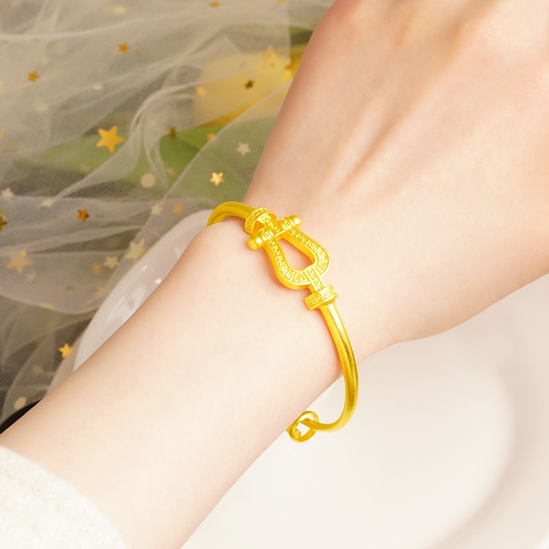 Goldkingdom Aksesoris Perhiasan Fashion Ready Stock Gelang Tapal Kuda Perempuan Gelang Yang Dapat Disesuaikan Tren Sederhana