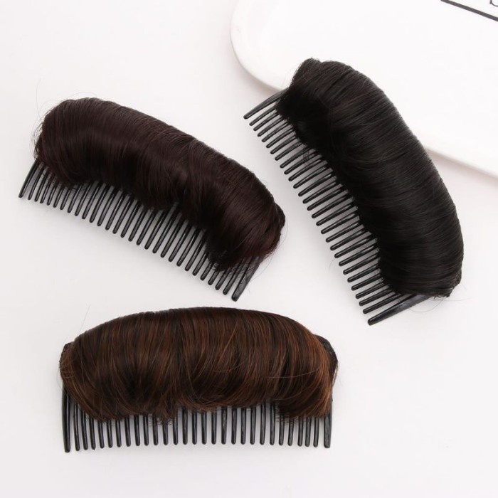 PENGEMBANG PONI DAN RAMBUT PENGGANTI SASAK SIRKAM DENGAN RAMBUT PALSU - Hitam