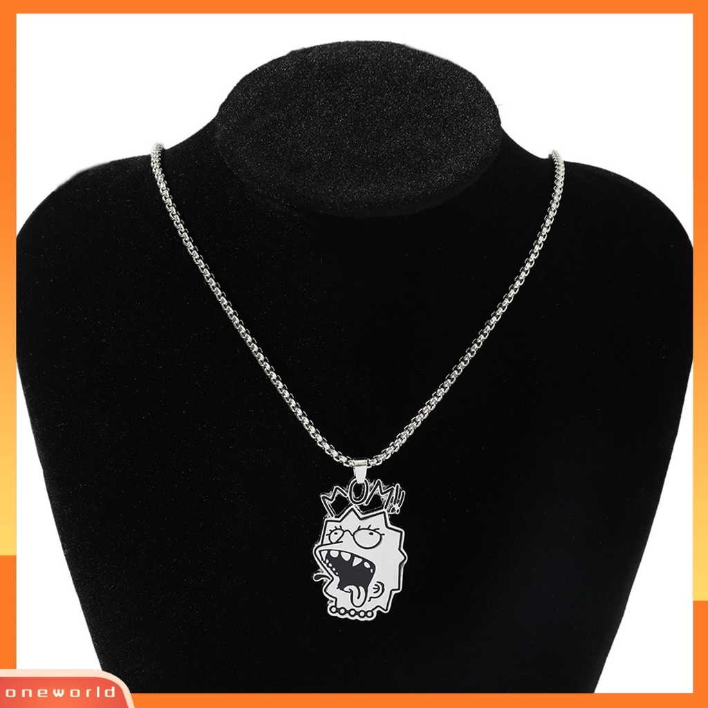 [EONE] Liontin Kalung Adjustable Ringan Mudah Dipakai Alergi Gratis Lucu Hias Titanium Steel Hip Hop Kalung Dengan Liontin Kartun Hadiah Untuk Remaja