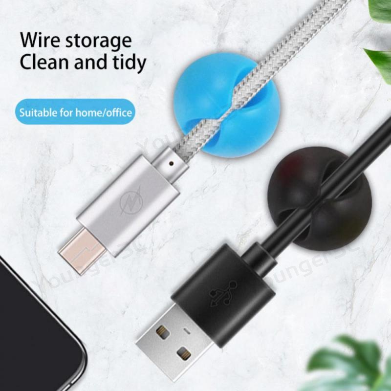 Self-adhesive Colorful Klip Kabel Data Meja Rapi Kawat Drop Lead USB Charger Holder Mouse Cable Cord Organizer Holder Berliku Dan Memperbaiki Klip