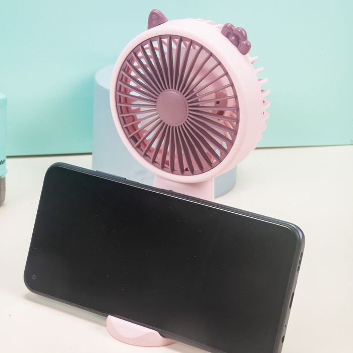 Kipas Angin Genggam SX-115 Mini Fan Rechargeable + Stand Holder Hp