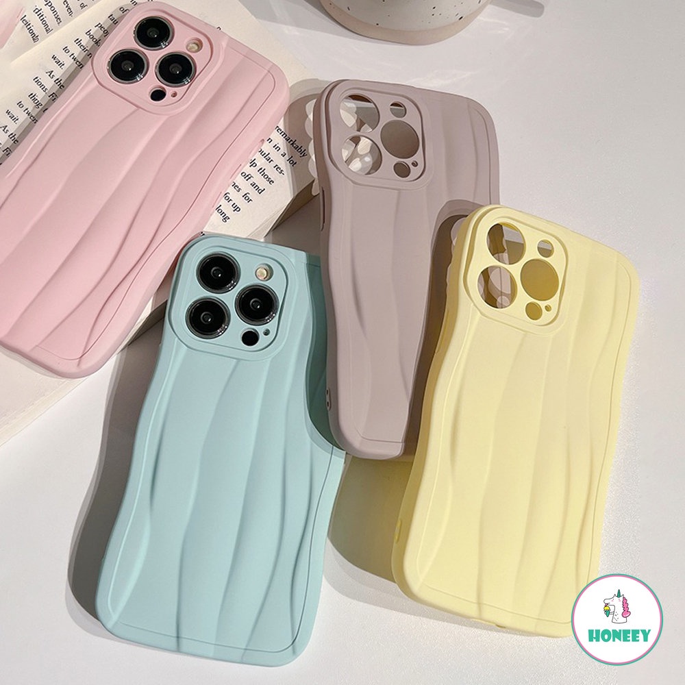 IPHONE Casing Ponsel Motif Urat Tidak Teratur Warna Permen Lucu Untuk Iphone14 13 12 11 Pro Max X XR XS Lembut Shockproof Cover