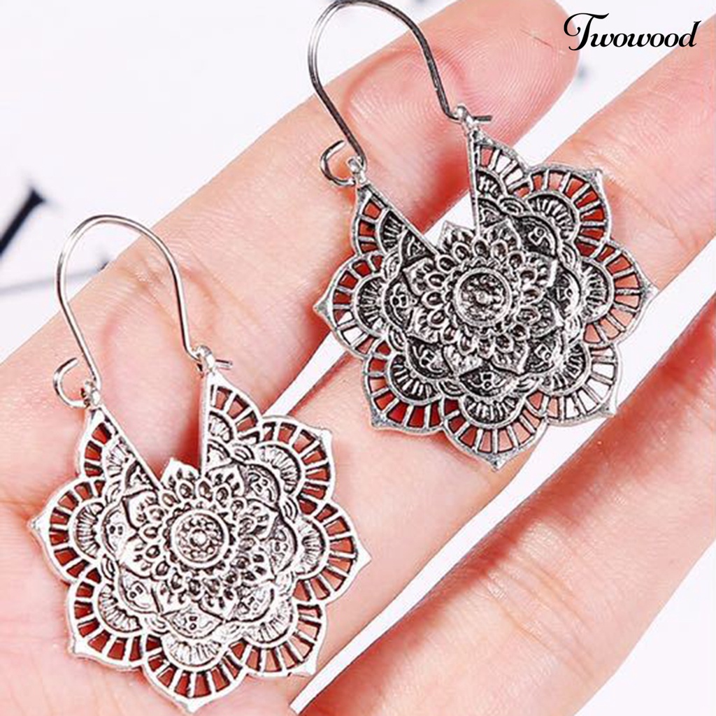 Twowood 1pasang Anting Vintage Drop Fashionable Bohemian Panjang Anting Set Perhiasan Boho Untuk Travel