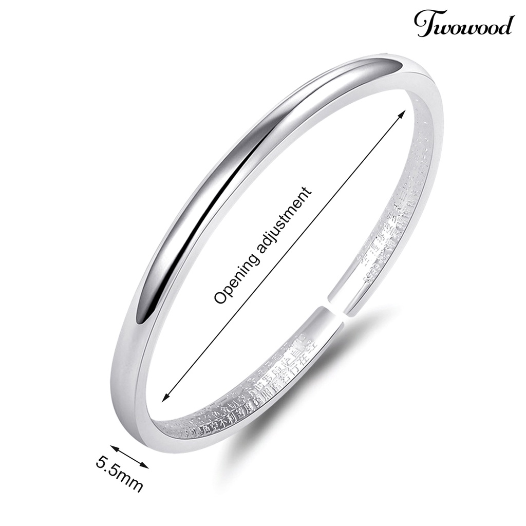 Twowood Unisex Bangle Opening Adjustable Perhiasan Gaya Etnik Kilau Cerah Gelang Untuk Pesta