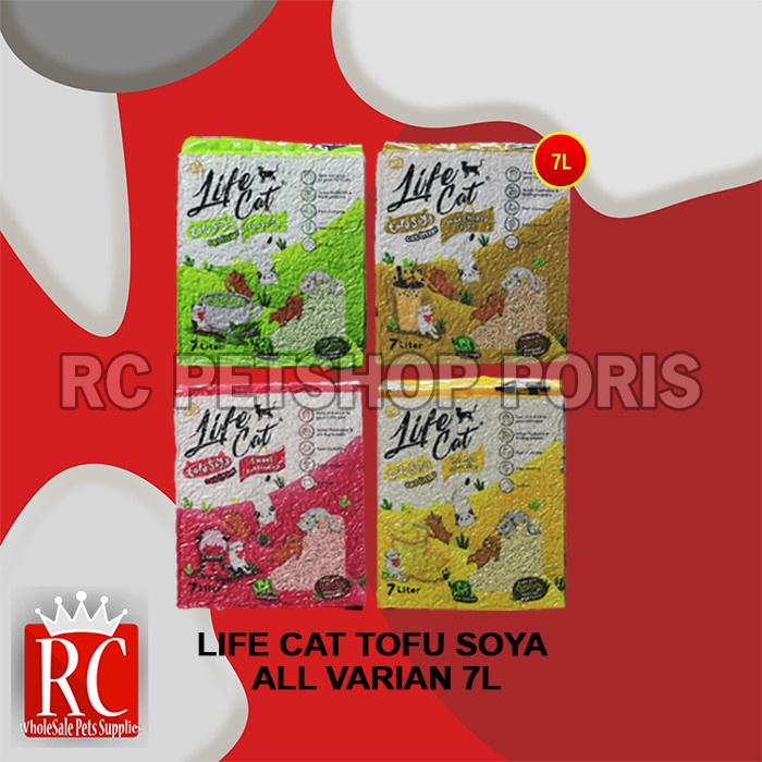 Pasir Kucing Gumpal Wangi Life Cat tofu soya 7 Litter